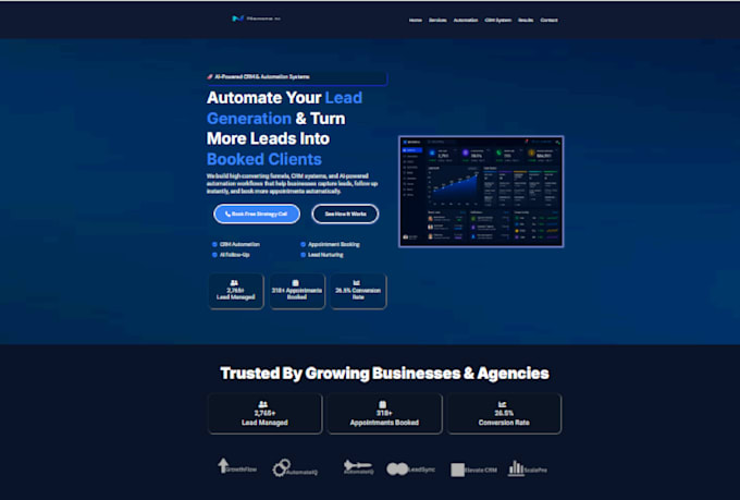 build a gohighlevel website, funnel and CRM automation
